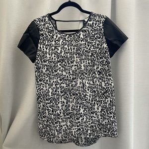 Dynamite Leather sleeve tshirt size M